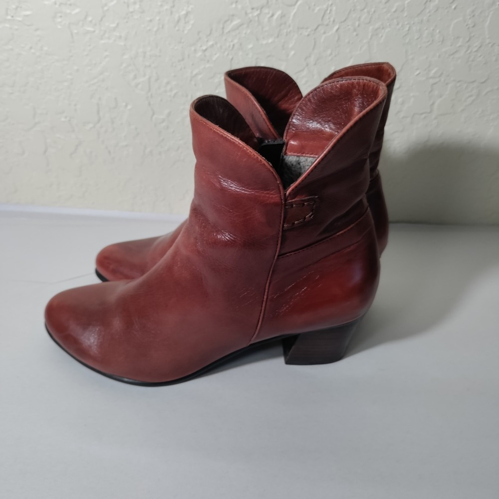 Everybody By BZ Moda‎ Brown Leather Ankle Boots Size 37.5 Us 7.5